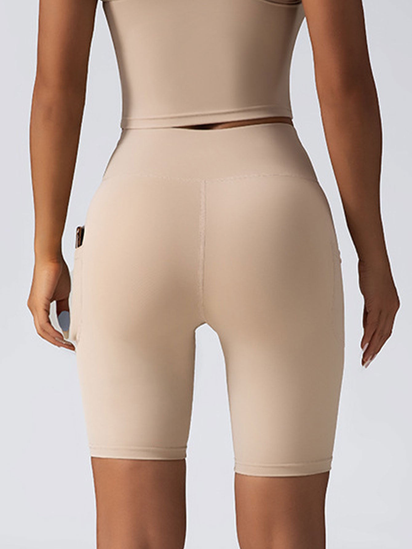 Women’s Seamless Biker Shorts – High-Waist Tummy Control with Pockets - ShopElika