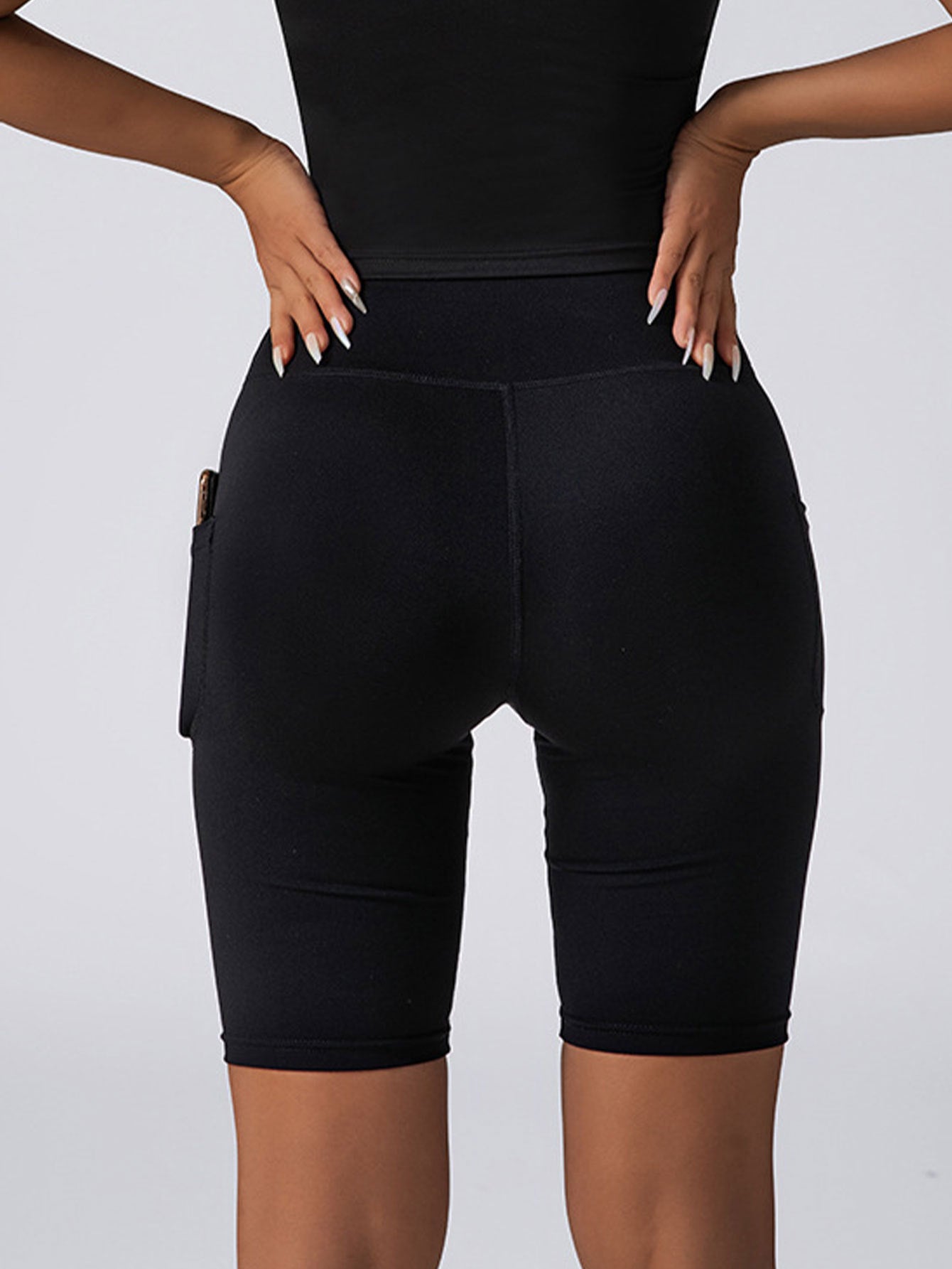 Women’s Seamless Biker Shorts – High-Waist Tummy Control with Pockets - ShopElika