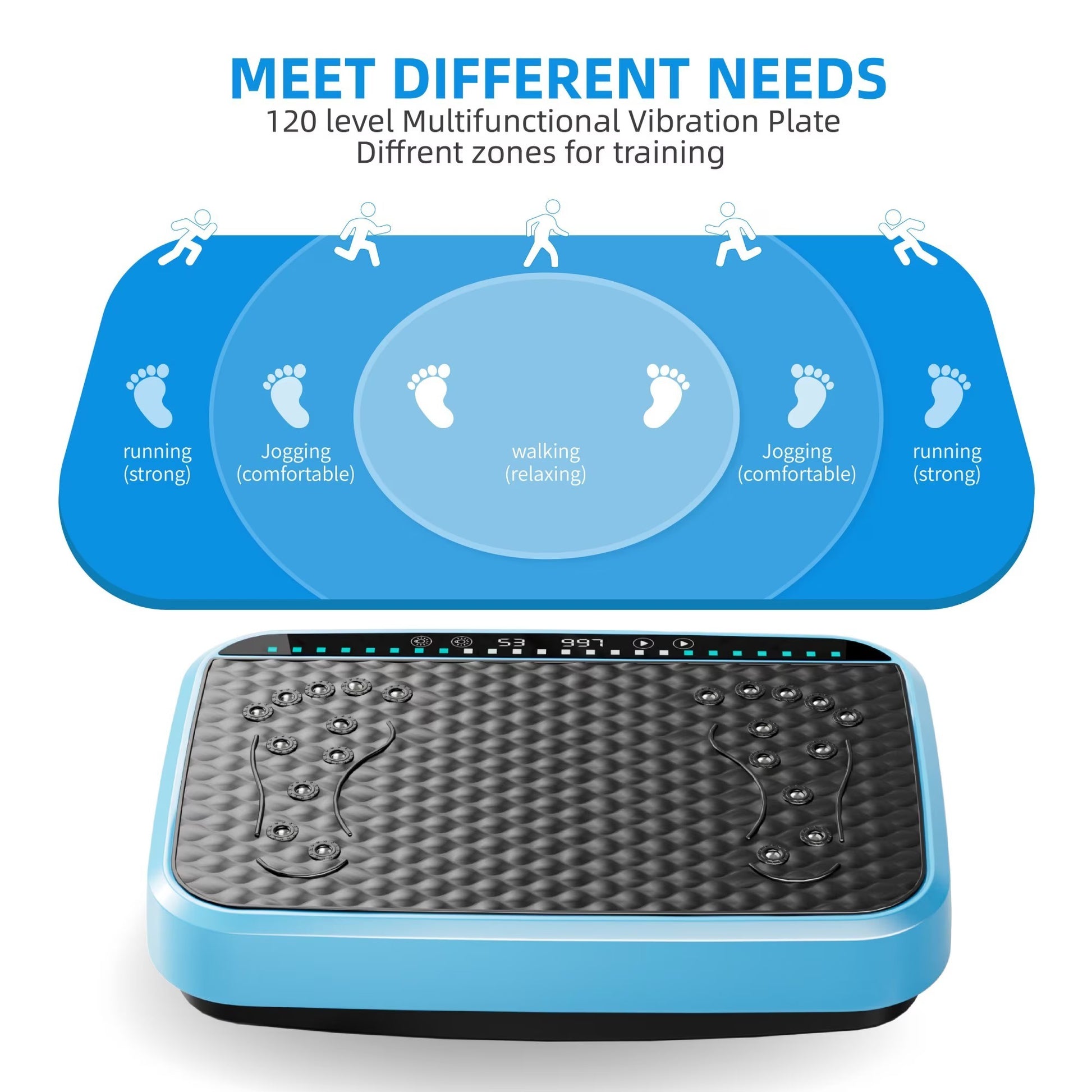 Vibration Plate Exercise Machine—Full-Body Fitness Platform with 120 Speed Levels - ShopElika
