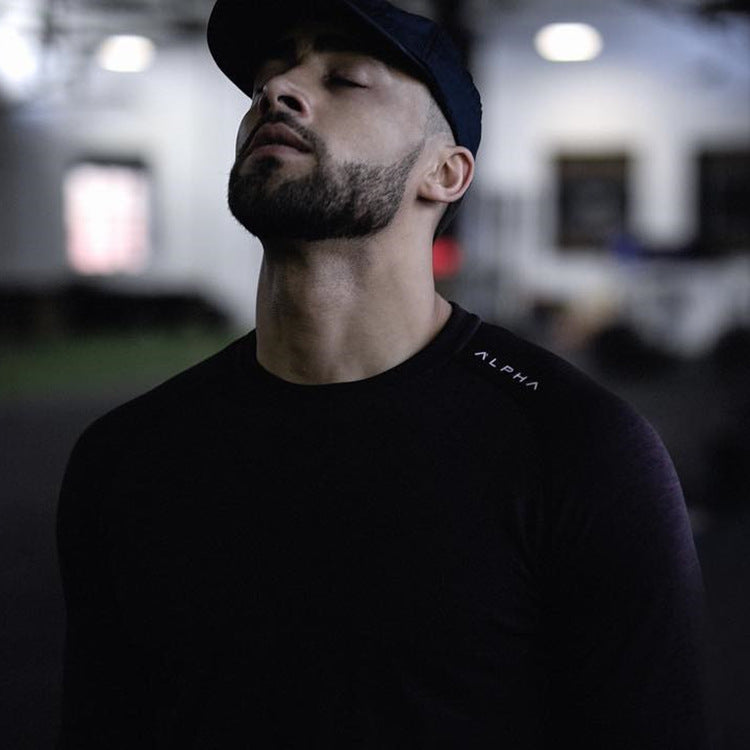 Men’s Long Sleeve Mesh Gym Shirt – Breathable Fitness Sportswear - ShopElika