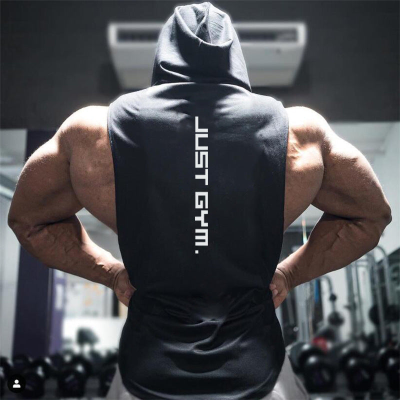 Men’s Hooded Fitness Vest—Loose Fit Gym Tank Top - ShopElika