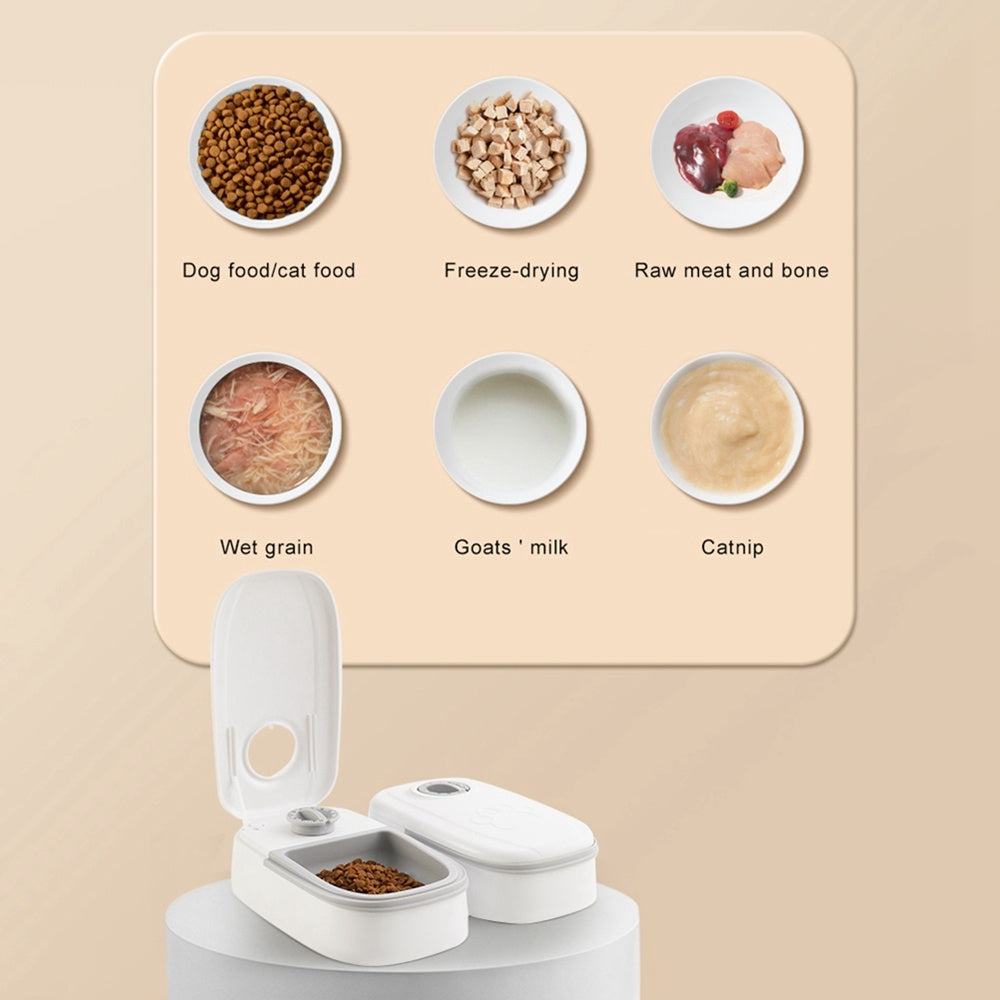 Smart Food Dispenser For Cats & Dogs, Timer Stainless Steel Bowl - ShopElika