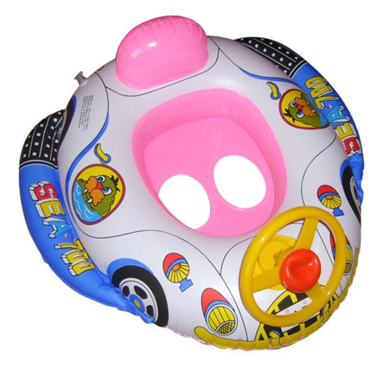Baby & Toddler Swim Seat Float – Cartoon Design Pool Boat Ring - ShopElika