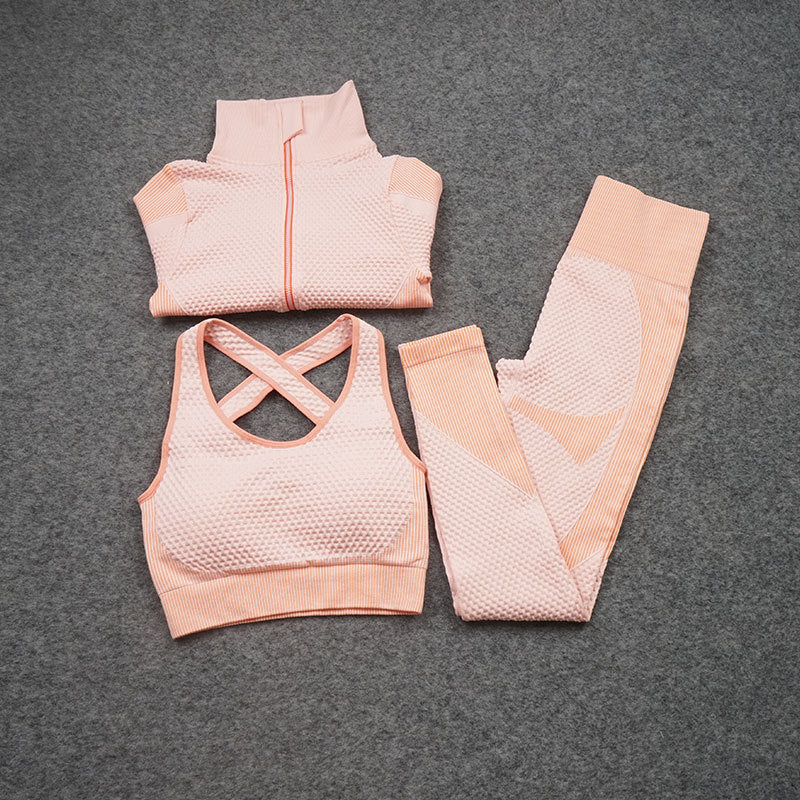 Three-piece Stretch Fitness Pants Sports Yoga Suit - ShopElika
