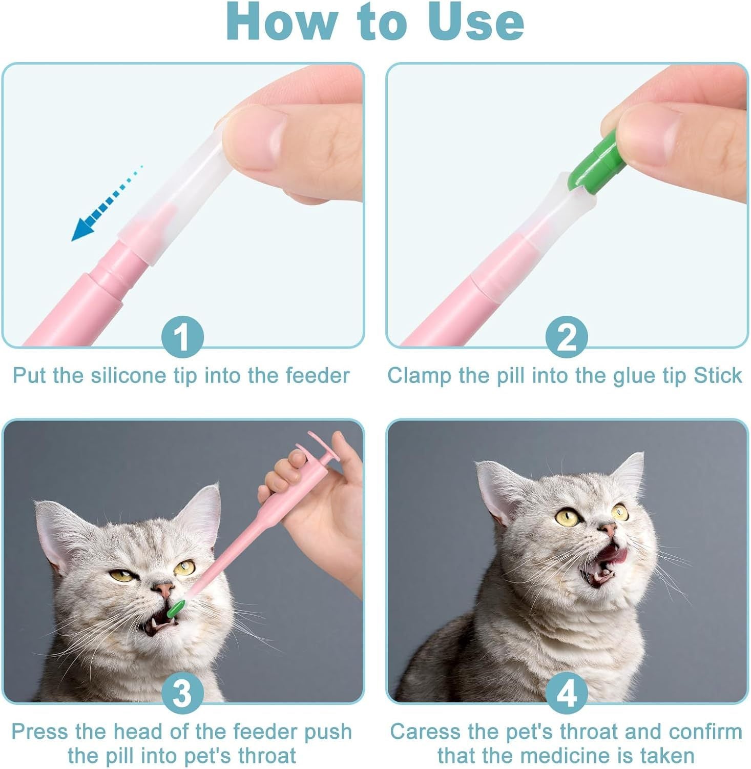Pet Pill Dispenser with Soft Tip – Easy Pill Feeder for Cats, Dogs & Small Pets - ShopElika