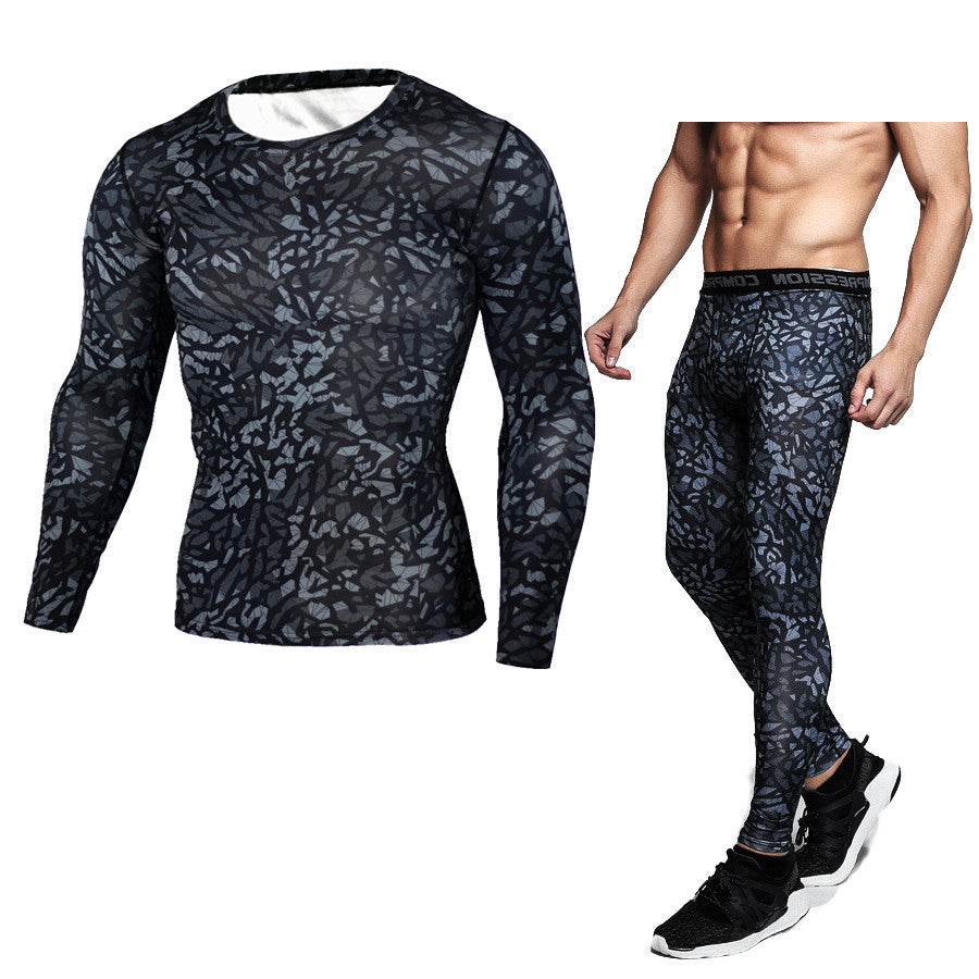 Camouflage Compression Baselayer Fitness Set For Men - ShopElika