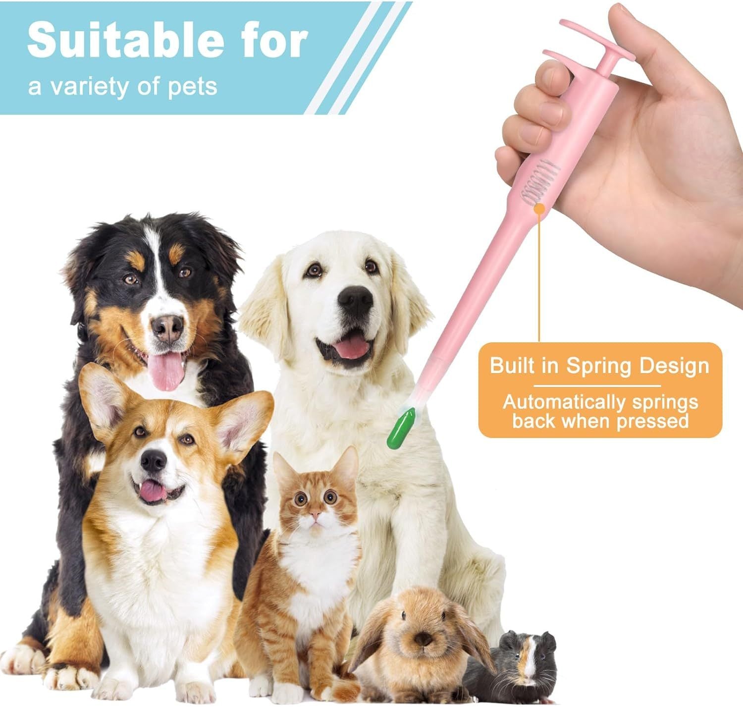 Pet Pill Dispenser with Soft Tip – Easy Pill Feeder for Cats, Dogs & Small Pets - ShopElika