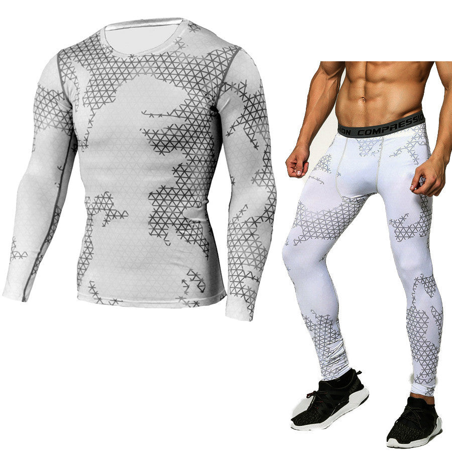 Camouflage Compression Baselayer Fitness Set For Men - ShopElika