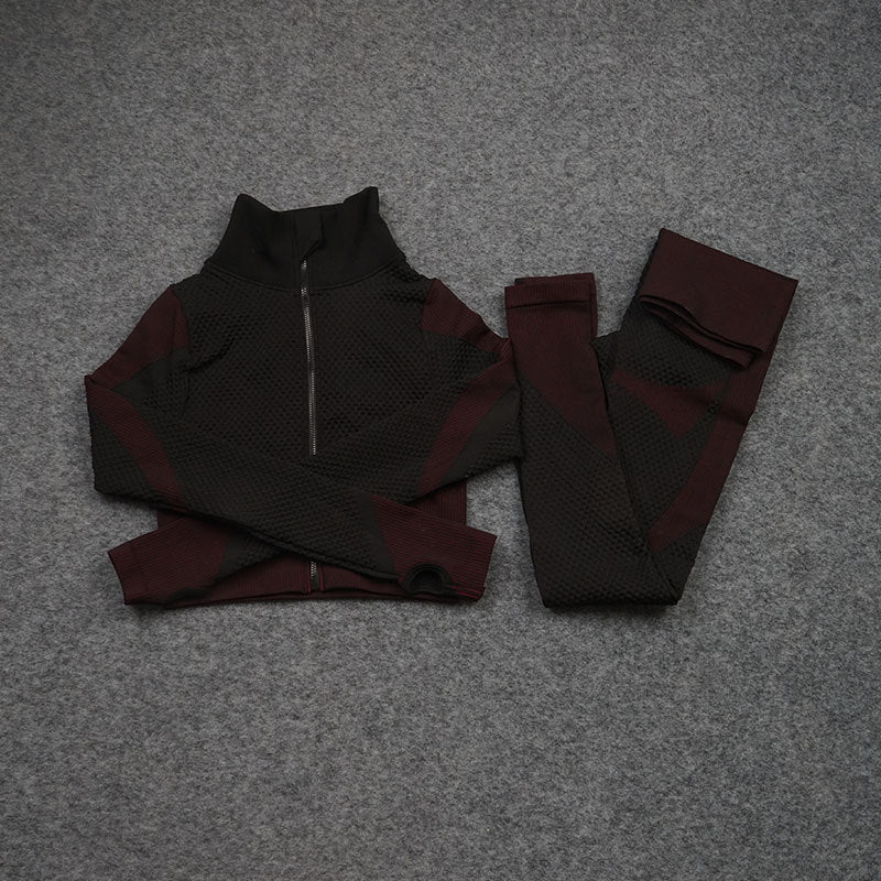 Three-piece Stretch Fitness Pants Sports Yoga Suit - ShopElika