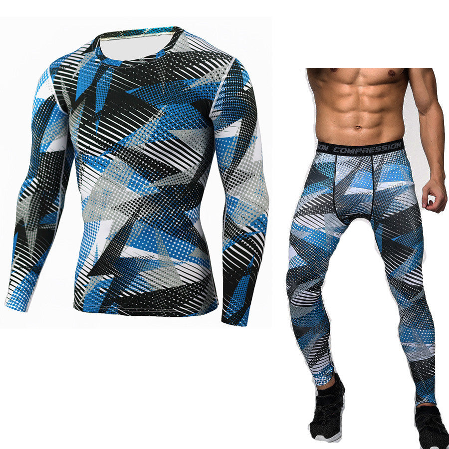 Camouflage Compression Baselayer Fitness Set For Men - ShopElika