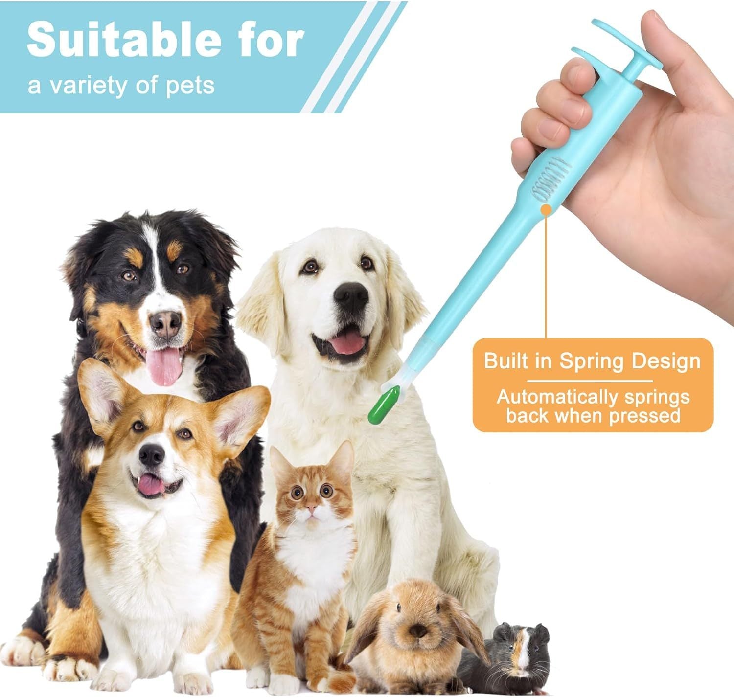 Pet Pill Dispenser with Soft Tip – Easy Pill Feeder for Cats, Dogs & Small Pets - ShopElika