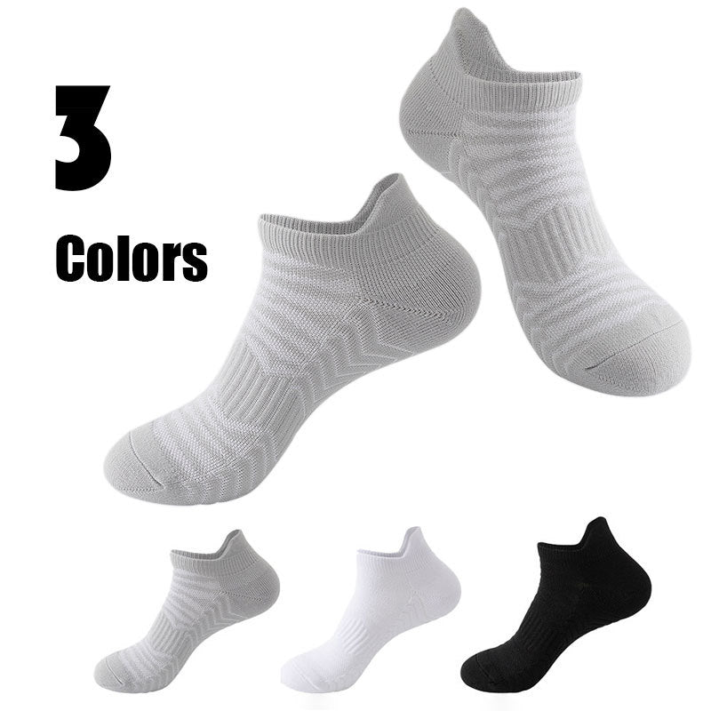 3 Pairs Men’s Low-Cut Athletic Socks – Cushioned, Breathable Sports Crew Socks