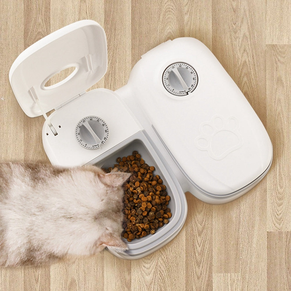 Smart Food Dispenser For Cats & Dogs, Timer Stainless Steel Bowl - ShopElika