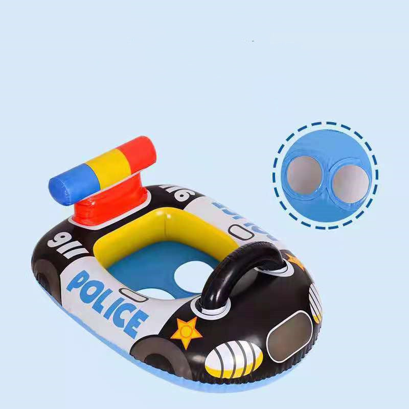 Children’s Inflatable Swimming Ring—PVC Police Car Design - ShopElika