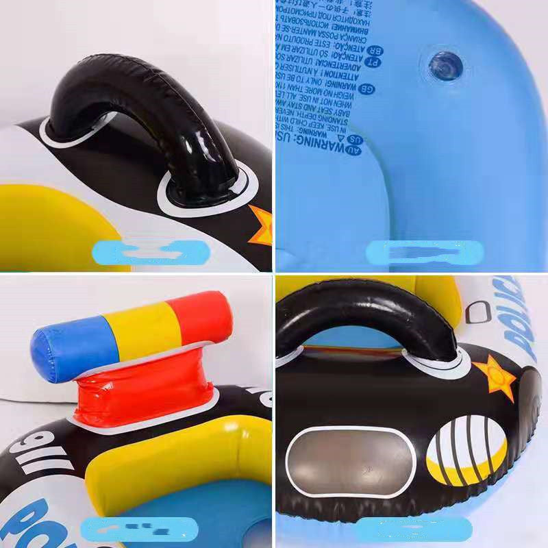 Children’s Inflatable Swimming Ring—PVC Police Car Design - ShopElika