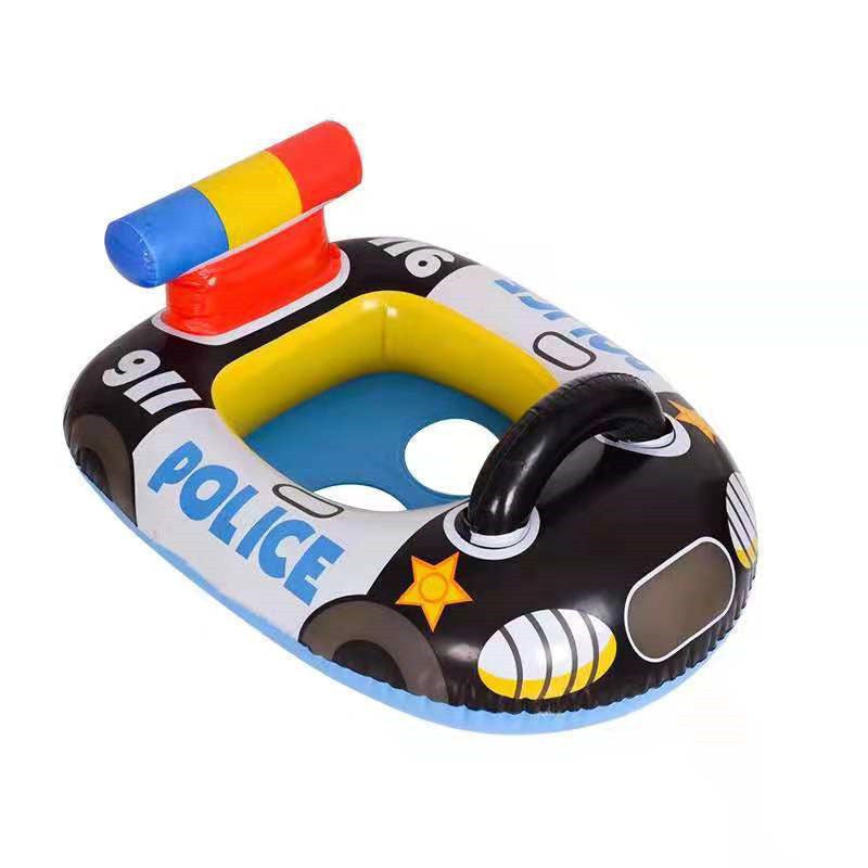 Children’s Inflatable Swimming Ring—PVC Police Car Design - ShopElika