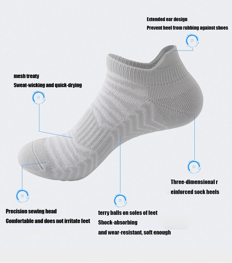 3 Pairs Men’s Low-Cut Athletic Socks – Cushioned, Breathable Sports Crew Socks