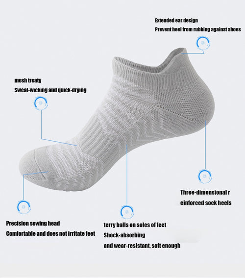 3 Pairs Men’s Low-Cut Athletic Socks – Cushioned, Breathable Sports Crew Socks