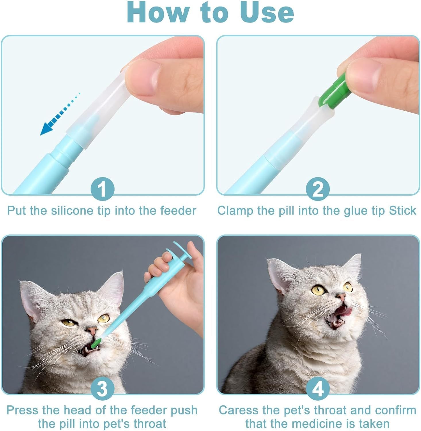 Pet Pill Dispenser with Soft Tip – Easy Pill Feeder for Cats, Dogs & Small Pets - ShopElika