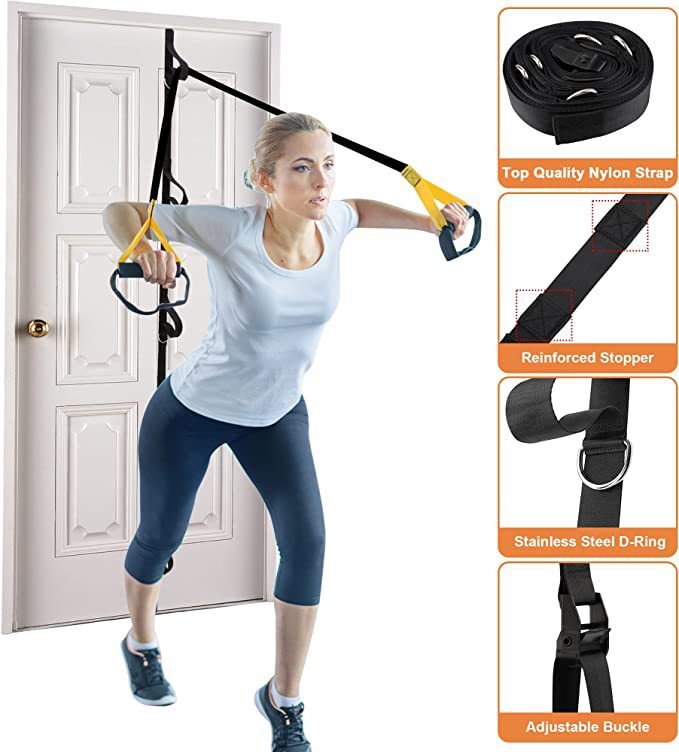 Resistance Band with Puller—Suspension Training Fitness Rope - ShopElika