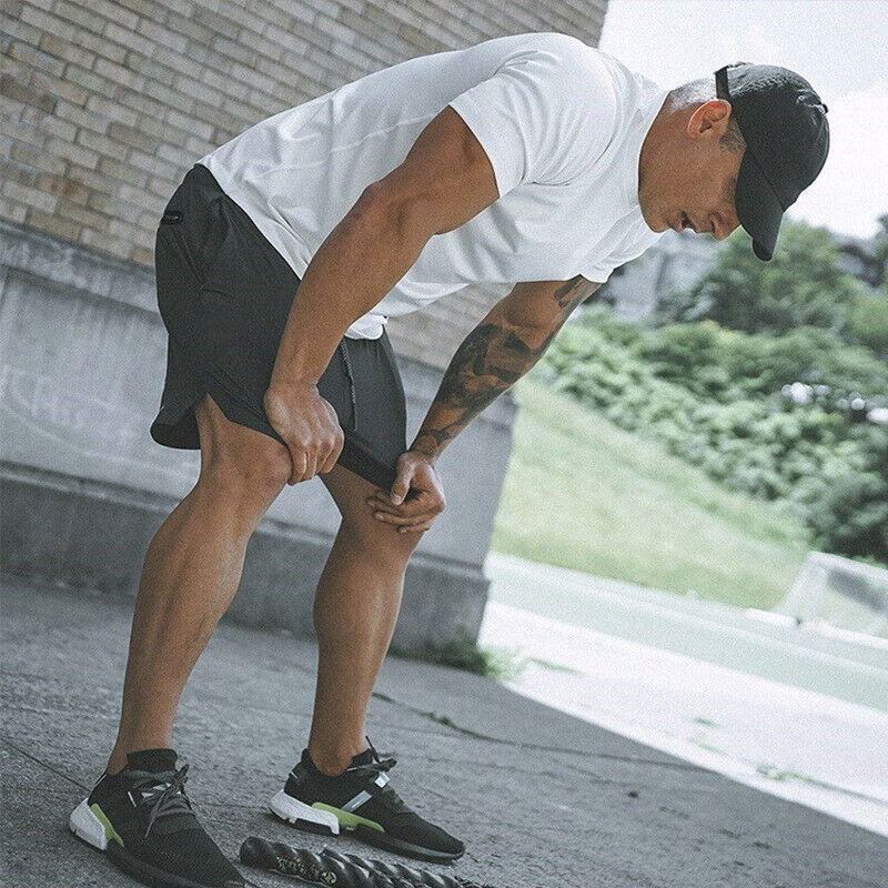 Men’s Double-Layer Sports Running Shorts—With Pocket for Gym & Training - ShopElika