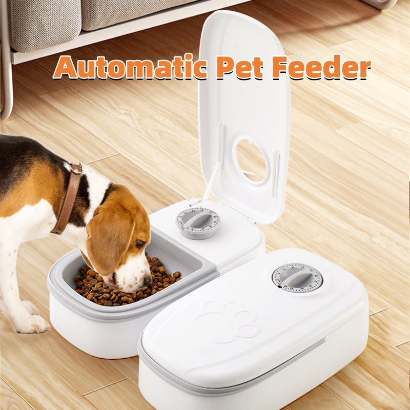Smart Food Dispenser For Cats & Dogs, Timer Stainless Steel Bowl - ShopElika