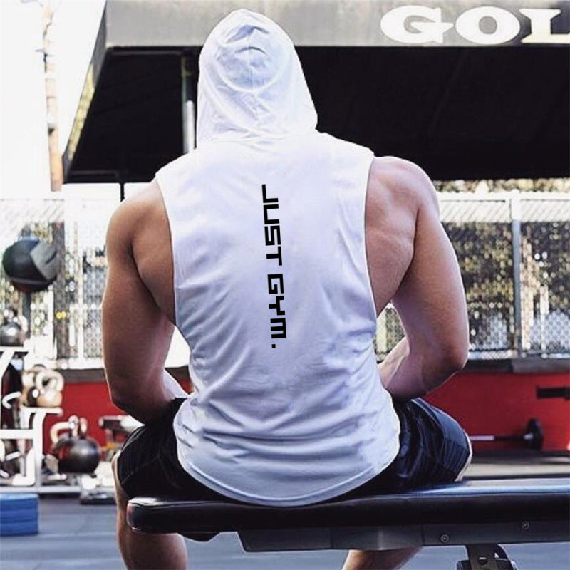 Men’s Hooded Fitness Vest—Loose Fit Gym Tank Top - ShopElika