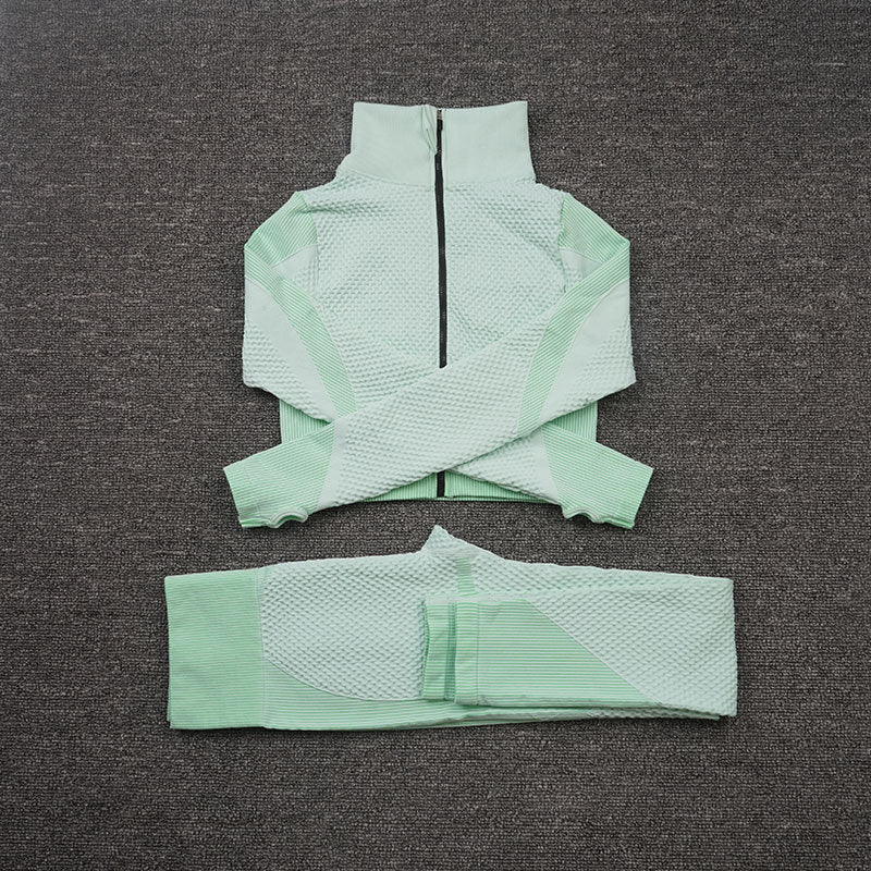 Three-piece Stretch Fitness Pants Sports Yoga Suit - ShopElika