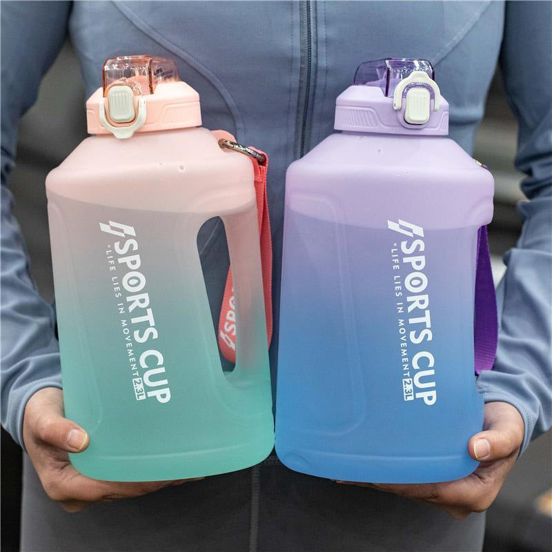 Extra Large Capacity Sports Water Bottle with Straw – Fitness Hydration Jug - ShopElika